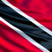 Trinidad and Tobago flag. Waving flag of Trinidad and Tobago 3d illustration. Port of Spain